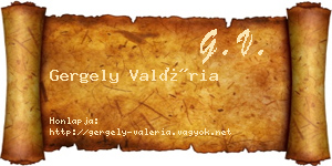 Gergely Valéria névjegykártya